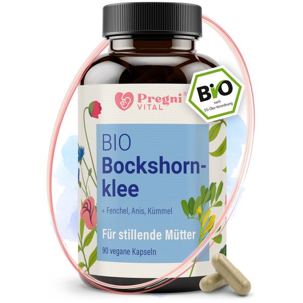 BIO Aktivierter Bockshornklee Kapseln - Für Stillende Mütter + Fenchel, Kümmel, Anis, von PregniVital®