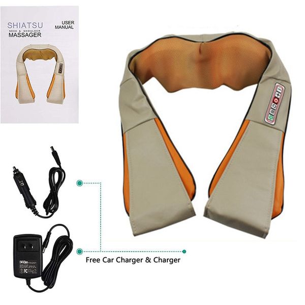 Shoulder Warmer Neck Shoulder Electric Massage U Shape Electric Massage Shawl Infrared Heating 4D Kneading Car/Home Device Acupressure Back, 01 beige_04 US