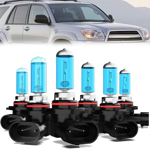 LECCIBUB Headlight Bulbs Fit For Toyota 4Runner 2003-2005, 9005 High Beam + 9006 Low Beam + 9006 Fog Lights Halogen Light Bulb, Super Bright 6000K White, Plug and Play, Pack of 6