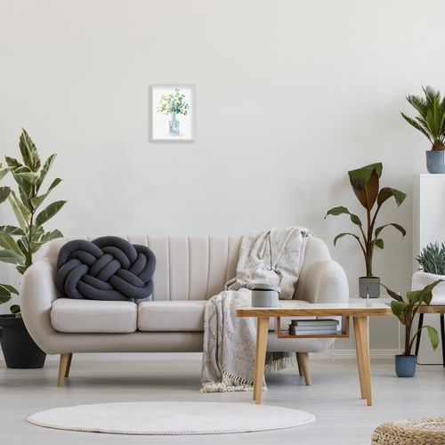Stupell Industries Flower Jar Still Life Green Blue Painting, 11 x 14, Multi-Color