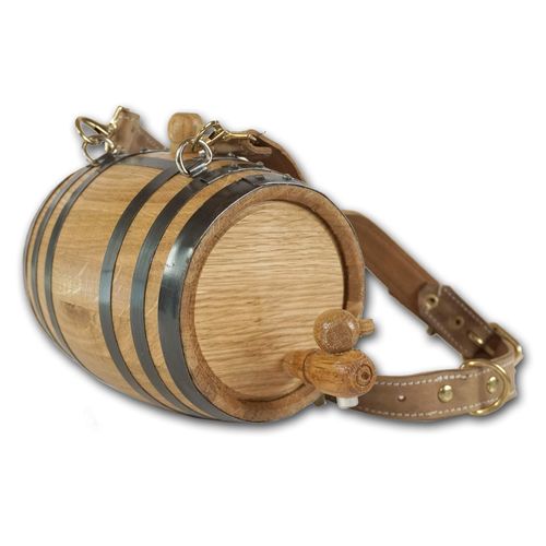 Personalized St Bernard Whiskey Barrel Collar for Dog, 1/2 Liter Oak Aging Barrel Dispenser for Saint Bernard Dogs with Adjustable, Real Leather Harness Strap