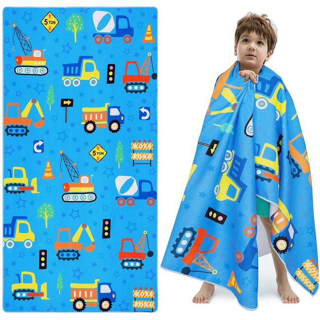 Pknoclan Bath Towel, Beach Towel, Cute for Boys, Girls, Kids, Pool Towel, Children, Microfiber, Soft, Super Absorbent, Quick Drying, Lightweight, Compact, Easy to Carry, Large, Sandproof, Beach Bath,