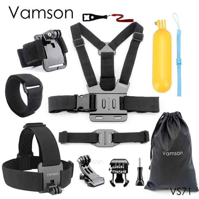 Vamson Backpack Clip Chest Mount Belt Head Strap for Mobile Phone