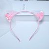 TseenYi Cute Headband Non-slip Cat Ears with Floral Paper Headdress Fashion Hairpin Headwear Headpiece Hair Accessories Jewelry for Women and Girls (Pink)