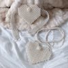 Handmade Beaded Bag Cute Summer White Heart Beaded Bag