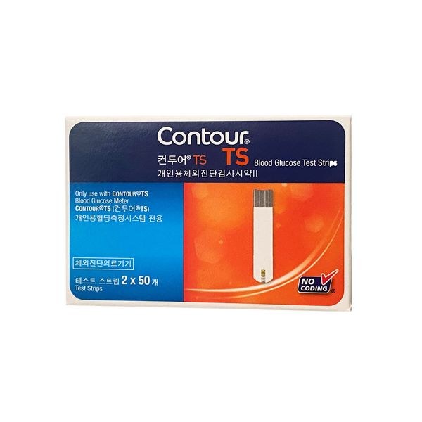 Ascencia Contour TS Diabetic Blood Glucose Test Strips 50x2=100