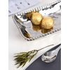Pampa Bay Silver Titanium Finish Porcelain Rectangular Dish, 7-inch Length