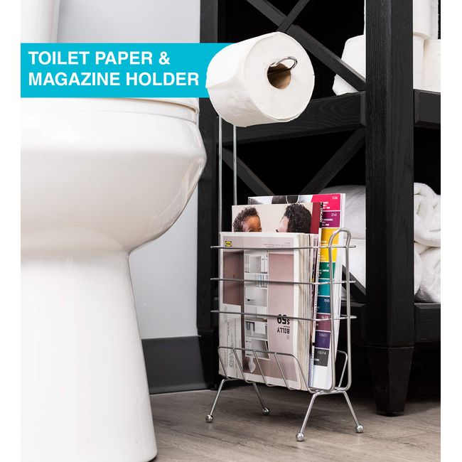 Free-Standing Toilet Tissue Paper Roll Storage Organizer Bathroom