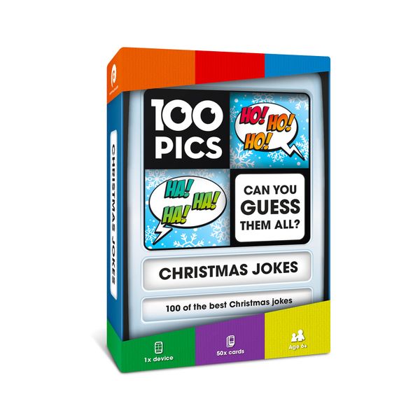 100 PICS Christmas Jokes Family Game - Secret Santa Stocking Fillers Xmas Gifts And Travel Card Games