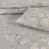 Shabby Chic Floral Quilted Bedspread Patchwork Comforter Set with Matching Pillowsham (Cherry Blossom, Double)