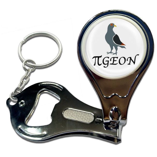 BadgeBeast.co.uk Pi Pigeon - Key Ring Bottle Opener and Nail Clipper