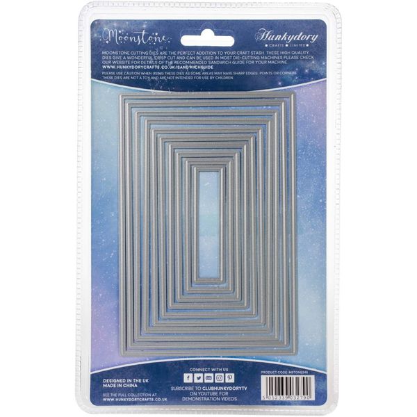 Hunkydory Moonstone Dies Straight Edged Nesting Dies - Rectangles - MSTONE048