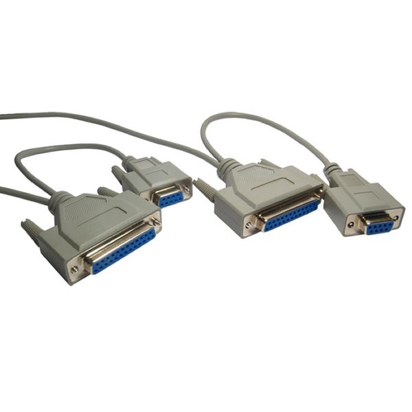 kenable 2.5m DB9 DB25 Serial Data Transfer Null Modem Cable [2.5 metres]