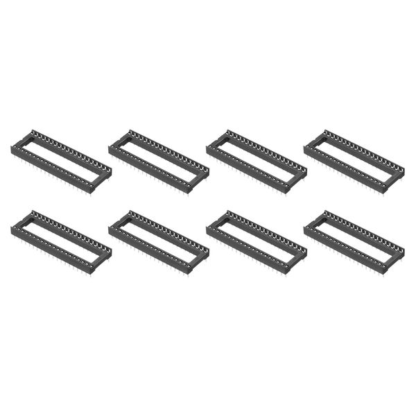 sourcing map 8Pcs DIP IC Chip Socket Adapter, 2.54mm Pitch 40 Pin Gate Soldering Flat Circuit Chip