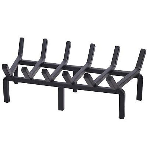 Fireplace Grate 20 Inch Heavy Duty Solid Steel Fire Grate Wood Log Rack Stove...