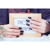New Quality Medium Length Nail Tips, Party Nails, Japanese Style, Dreamy, Wedding, Party, After-party, Nail Art, Handmade Nail Tips, Double-Sided Adhesive Tape, Pack of 24 (Bright Black)