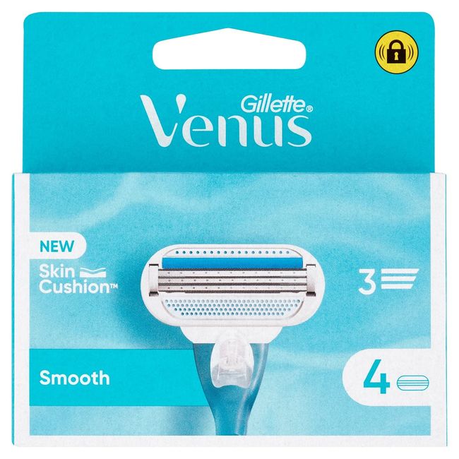 Venus Gillette Women's Smooth Razor Blades For 3 Blade Razor, Pack of 4