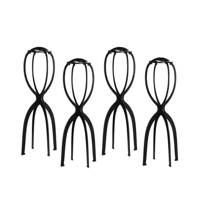 Tiardey 4pcs Perückenständer Kopf,Perückenhalter Ständer,Hoher Perückenkopf,Schwarz