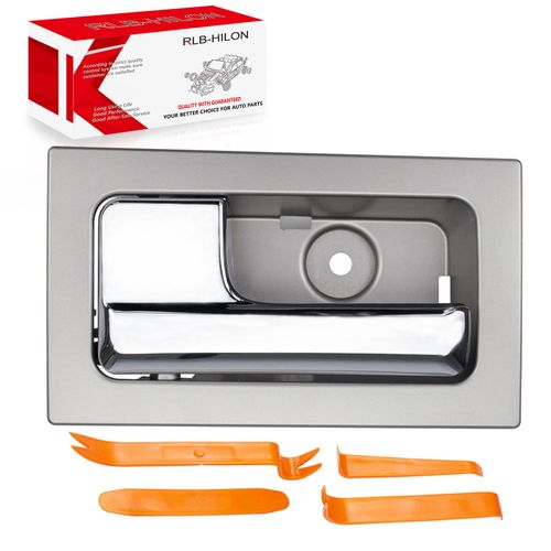 RLB-HILON Interior Door Handle Compatible with Ford F150 2009 to 2014 Year Front or Rear Left Driver Side Door, Chrome Lever Gray Housing, Replacement for # CL3Z-1522601-GA 9L3Z-1522601-CB