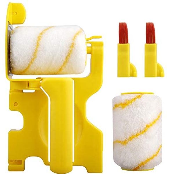 Paint Roller Brush Kit, Clean-Cut Paint Edger Roller Brush Safe Tool, Portable Mini Paint Supplies for House Painting