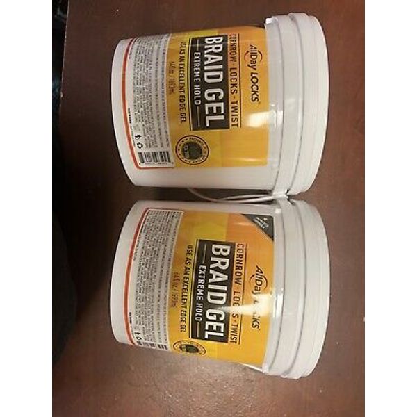(2 Pcs) All Day Locks Braid Gel Extreme Hold 64 FL OZ  (1893 ML)