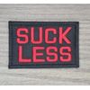 SUCK LESS MILITARY ARMY BLACK OPS RED TACTICAL HOOK MORALE PATCH