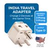 OREI World to India (Type D) Travel Adapter Plug - 4 Pack - Beige