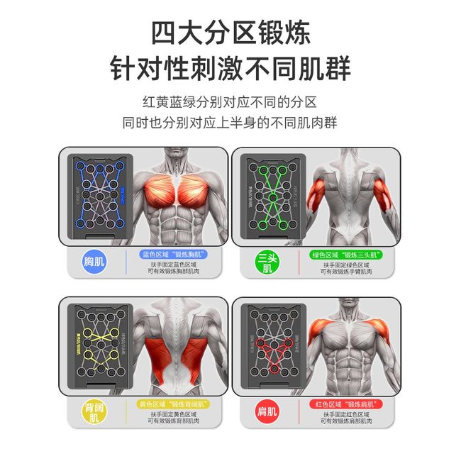 Bodyweight Workout Japan Multifunction Push Up Training Board Support Device Male Chest Muscle Training Aid Artifact Home Fitness, [01] Standard Non-slip Style/18 Holes/Foldable