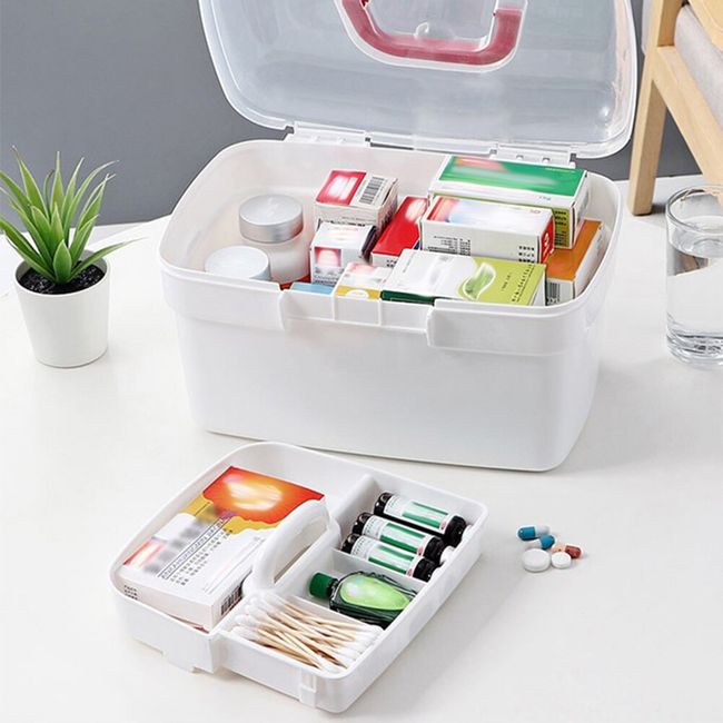 Medicine Storage Box Portable Medication Storage Large-Capacity