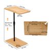 C-Shaped End Table for Couch Arm Side Table with 360° Rotating Height Adjustable
