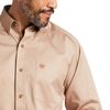 Ariat Men Big Solid Twill Shirt, Khaki, Large Tall