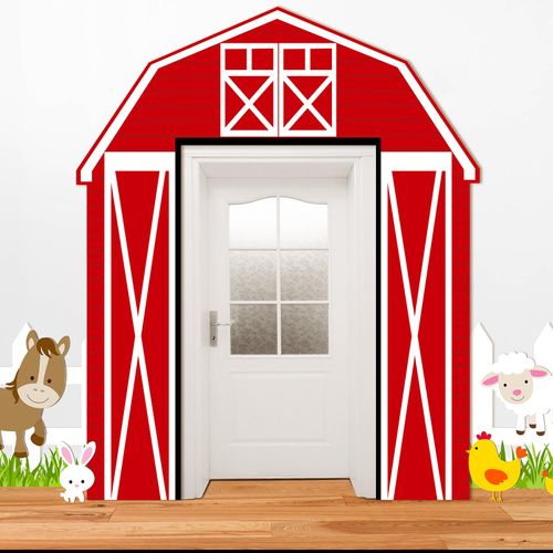 Mindsoft 3 Pcs Farm Animal Party Decorations Barn Door Banner Barn Door Party Backdrop Farm Birthday Party Supplies for Baby Shower Family Reunion Theme Party Supplies Halloween Party