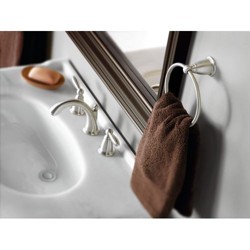 Moen Brantford Brushed Nickel Traditional Bathroom Hand Towel Ring, Wall Mounted Towel Hanger, YB2286BN