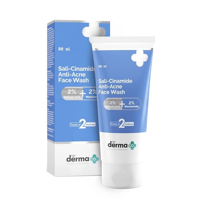 The Derma Co Sali-Cinamide Anti-Acne Face Wash with 2% Salicylic Acid & 2% Niacinamide - 80ml