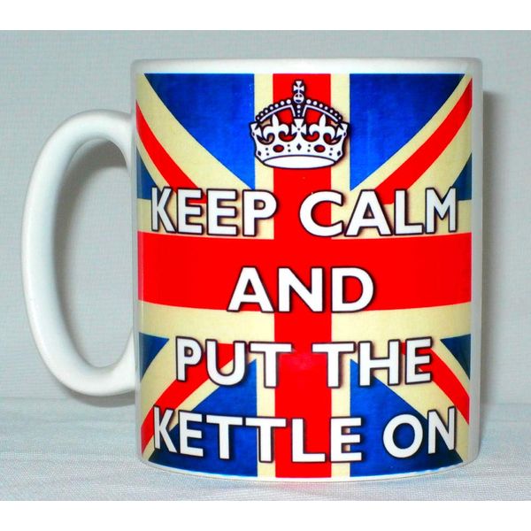 Keep Calm And Put The Kettle On Union Jack Flag Ceramic Mug Novelty Gift