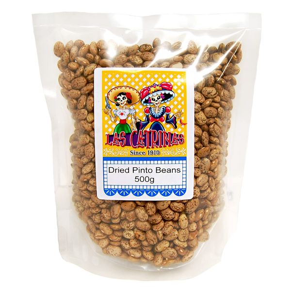 Las Catrinas Pinto Dried Beans 500g / Mexican Frijoles Dried Pinto Beans, Double Cleaned Fresh Dried Pinto Beans