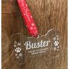 PERSONALISED PET MEMORIAL BONE SHAPED DOG BAUBLE CHRISTMAS TREE DECORATION