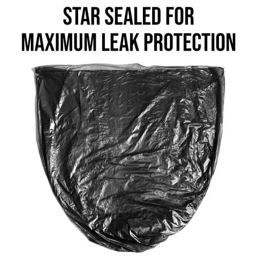 Aluf Plastics RL-3339XH 33 Gallon Trash Can Liners (100 Count) - 33" x 39" - Thick 1.5 MIL Equivalent Black Trash Bags for Bathroom, Kitchen, Office, Industrial, Commercial, Recycling and More