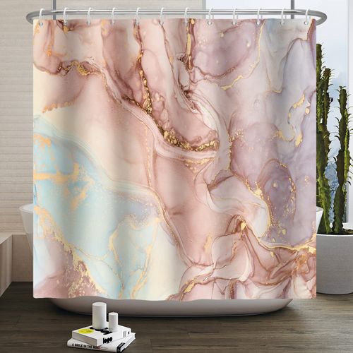 Baocicco Pink Marble Shower Curtain Modern Elegant Abstract Colorful Texture Shower Curtains for Bathroom Clearance Decor Waterproof Fabric Shower Curtain with Hooks 72x72 Inches