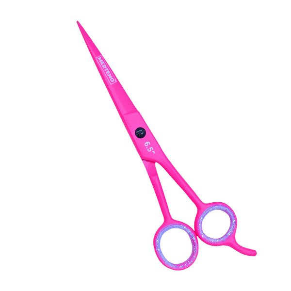 Professional Hair Cutting Scissors 6.5 inch Extremely Very Sharp Right-Hand Razor Edge Barber Scissors for Men and Women, Hair Cutting Shears Made of 420c Stainless Steel 1 Comb 4 Rings (Hot Pink)