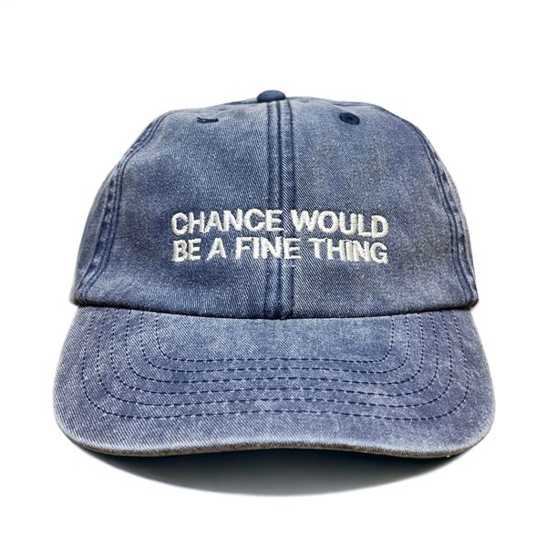 Vivian Flytrap Unisex Chance Would Be A Fine Thing Washed Embroidered Dad Baseball Cap - Blue