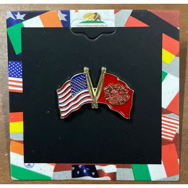 Fire Department-USA Double Lapel Pin Enamel Lapel Pin