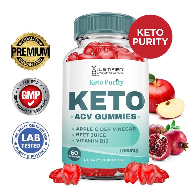 Keto Purity ACV Gummies 1000MG Apple Cider Vinegar 60 Gummys