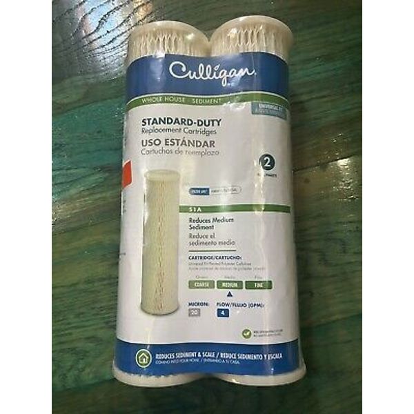 New 2-Pack Culligan S1A Water Filter Replacement Cartridge ~ Reduces Sediment