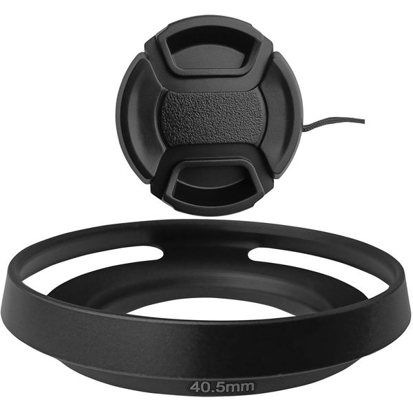 HUIPUXIANG 40.5mm Lens Hood+Lens Cap Cover for Sony E PZ 16-50mm f/3.5-5.6 OSS Lens On Sony Alpha ZV-E10 ZV-1F ZV1F A6600 A6500 A6400 A6300 A6100 A6000 A5100 A5000