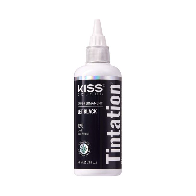 Kiss Tintation Semi-Permanent Hair Color Treatment 148 mL (5 US fl.oz) (Jet Black)