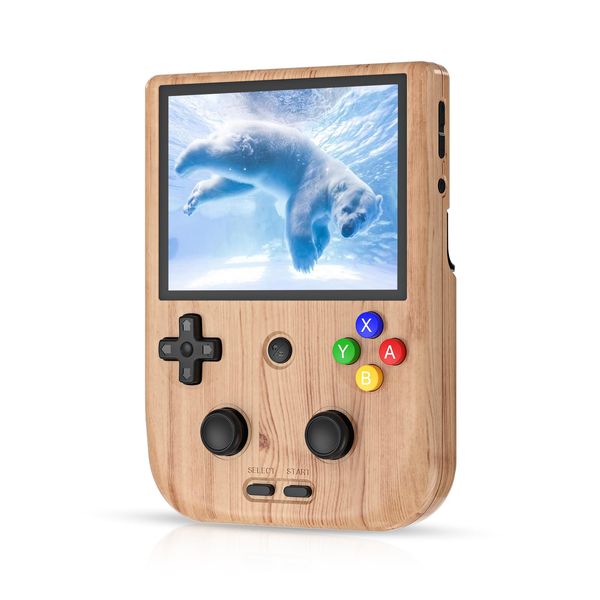 RG405V Video Handheld Game Console Android 12 4” IPS Touch Screen T618 5500mAh Battery Portable Retro Player 5G WiFi Bluetooth Automatically Heat Dissipation 128G 3154 Games (RG405V-Wood Grain)