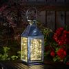 Firefly Stainless Steel Lantern Lit with 40 Warm White LEDs