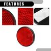 Partuto 8 Pc Universal Motorcycle Reflectors for Driveway - Plastic Red
