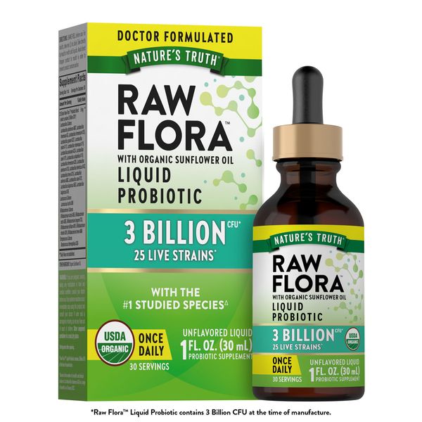 Probiotic Liquid 1 Fl Oz | 3 billion CFU | Vegan Supplement | by Raw Flora